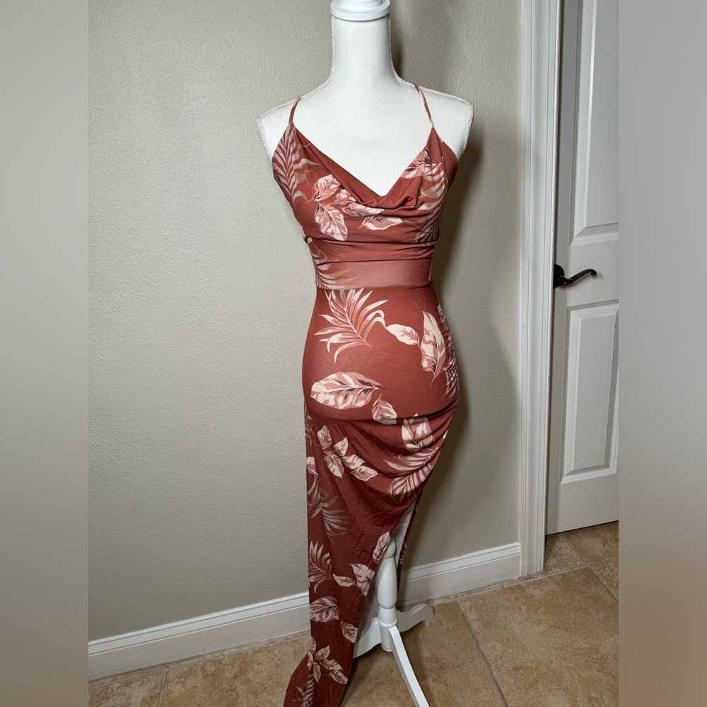 Floral dress with slit